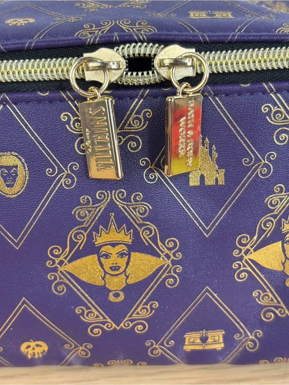 Bath & Body Works Disney Villains Evil Queen Purple Gold Makeup Bag
